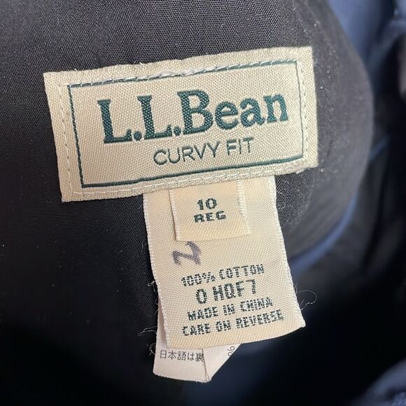 L.L. Bean Curvy Fit Ladies Navy Blue Cotton Pants, Size 10 Reg, Vintage - Picture 6 of 6